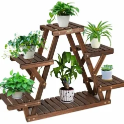 Trä Plantstånd, 99×25×65 cm, Kolsvart