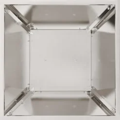 Trapetsformat växtställ i rostfritt stål | Mått: 35x35x73 cm | Färg: Borstad stål