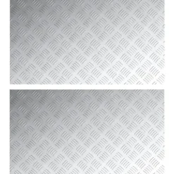 Trappsteg Rektangulär 2 pcs Silver 90 x 50 cm Aluminium