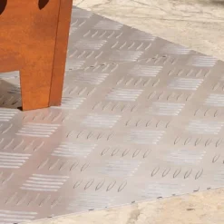 Trappsteg Rektangulär 2 pcs Silver 90 x 50 cm Aluminium