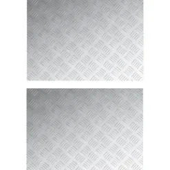 Trappsteg Rektangulär 2 pcs Silver 70 x 50 cm Aluminium