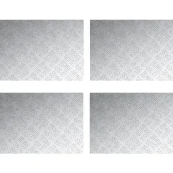 Trappsteg Rektangulär 4 pcs Silver 70 x 50 cm Aluminium