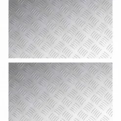 Trappstege Vidaxl Rutig plattor 2 st Silver 70 x 40 cm Aluminium