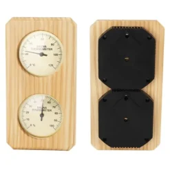 Träbastutermometer Hygrometer Guldpläterad 0 till 120 grader Celsius 0 till 100 fuktighetsbastutermometer för inomhusbruk