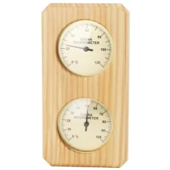 Träbastutermometer Hygrometer Guldpläterad 0 till 120 grader Celsius 0 till 100 fuktighetsbastutermometer för inomhusbruk
