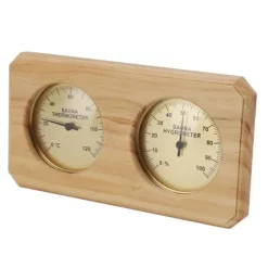 Träbastutermometer Hygrometer 2 i 1 Luftfuktighet Temperaturmätning Inomhustermometer Luftfuktighetsmätare för hotellbasturum