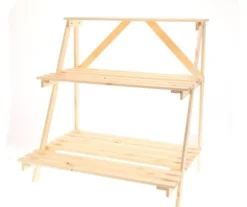 Träblomsterlåda 65x65x46 cm - RP/ 3-nivå/ Naturlig