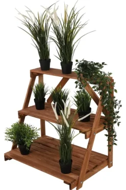Träblomsterrabatt 90x85x67 cm - RP/ 3-nivå/ Brun