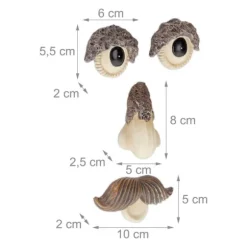 Trädansikte trädgårdsprydnad, 6x5,5x2 cm, flerfärgad, polyresin