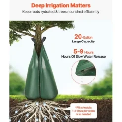 Trädbevattningspåse, 12-pack 75,7 L 5-9 timmars långsam frigivning, PVC