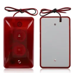 Trådbundet Strobe Siren Alarm med 12V 15W ljud och blinkande rött ljus för Home Hotel