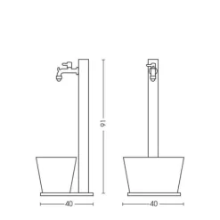 Trädgård fontän - 42/QVR - Målade metall - Cementbas - Rostfärg
