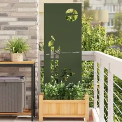 Trädgårds integritetsskärm Olivgrön 50 x 140 cm Kallvalsat stål