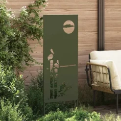 Trädgårds integritetsskärm Olivgrön 50 x 140 cm Kallvalsat stål