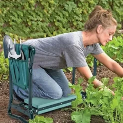 Trädgårds Knäskydd, Bekväm EVA Skum Sits, Lättviktsdesign som är enkel att fälla ihop,armégrön