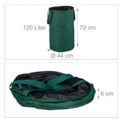 Trädgårdsavfallsbehållare, Set om 2, 72x44 cm, Grön
