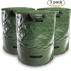 Trädgårdsavfallspåsar - RUNFON - 3-pack - Stort kapacitet 272L - Grön färg - Hållbara