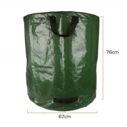 Trädgårdsavfallspåsar - RUNFON - 3-pack - Stort kapacitet 272L - Grön färg - Hållbara