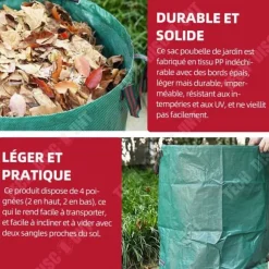 Trädgårdsavfallspåse - TD - 45cm x 76cm - Fällbar - Återanvändbar - 120L