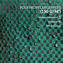 Trädgårdsavfallspåse, 300L kapacitet, 150gsm material, 67cm diameter, 84cm höjd, 4 förstärkta handtag