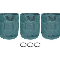 Trädgårdsavfallspåse, 3-pack 72 gallon rivning - Trädgårdspåse med stor kapacitet för flera användningsområden med 4 handtag för trädgården[191]