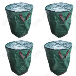 Trädgårdsavfallssäck - TD® - 4 stycken - Kapacitet 272L - Rivbeständig - Lock med handtag