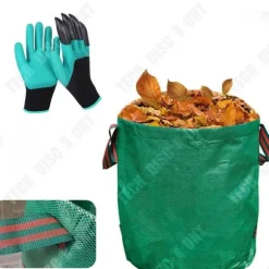 Trädgårdsavfallssäck - TECH DISCOUNT - 272L - Rivbeständig - Fällbar - Praktiska handtag