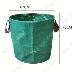 Trädgårdsavfallssäck - TECH DISCOUNT - 272L - Rivbeständig - Fällbar - Praktiska handtag