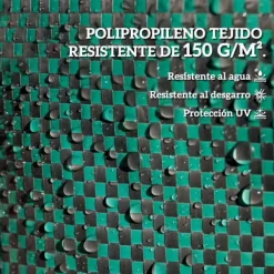 Trädgårdsavfallssäckar - Set med 3 - 272 L - Extra kraftiga - Förstärkta handtag - Flexibla hopfällbara ringar - Ljusgrön