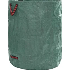 Trädgårdsavfallssäckar med handtag - Cylindriska gröna påsar 500 L | Antal: 12 st | Färg: Grön