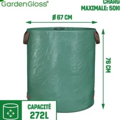 Trädgårdsavfallssekk - Ej specificerad - 272L - Handtag - UV-beständig - Vattentät