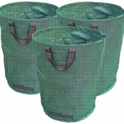 Trädgårdsbagar - Set om 3 - 160 l - Självbärande - Fällbara - För gröna avfall