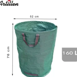 Trädgårdsbagar - Set om 3 - 160 l - Självbärande - Fällbara - För gröna avfall