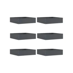 Trädgårdsbeklädnad i stål - vidaXL - Antracit - 50x50x13 cm - Set om 6 stycken - Hållbar - Lätt installation