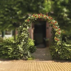 Trädgårdsbåge - Kinzo - 240 x 140 cm - Metall med pulverbeläggning - Grön - Väderbeständig