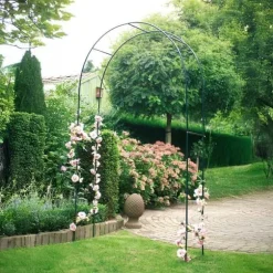 Trädgårdsbåge - Kinzo - 240 x 140 cm - Metall med pulverbeläggning - Grön - Väderbeständig