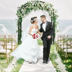 Trädgårdsbåge & Spaljé - Gotisk Portal - 216 cm Hög - Pulverlackerat Järn - För Klätterväxter & Bröllop - Utomhus - Svart