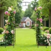 Trädgårdsbåge i metall för klätterväxter, hållbar svart båge för rosor och vinrankor, perfekt för bröllop, fest & trädgård 7,15 ft