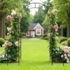 Trädgårdsbåge i metall för klätterväxter, hållbar svart båge för rosor och vinrankor, perfekt för bröllop, fest & trädgård 7,15 ft