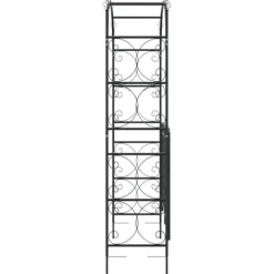 Trädgårdsbåge med grind svart 108x45x235 cm stål - Trädgårdsbåge - Trädgårdsbågar - Home & Living