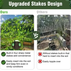 Trädgårdsbåge Spaljé - Metall Växtstöd - 160 cm Hög - Pulverlackerad - För Klätterväxter & Gurka - Utomhus Båge/Tunnel - Vit