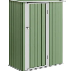 Trädgårdsbod - Redskapsförråd - 236×174×190 cm - Metall - Vattentät - 2 Skjutdörrar - Sluttande Tak - 4 Fönster - Grå