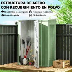 Trädgårdsbod - Redskapsförråd - 236×174×190 cm - Metall - Vattentät - 2 Skjutdörrar - Sluttande Tak - 4 Fönster - Grå