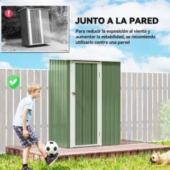 Trädgårdsbod - Redskapsförråd - 236×174×190 cm - Metall - Vattentät - 2 Skjutdörrar - Sluttande Tak - 4 Fönster - Grå