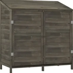 Trädgårdsbod antracit 102x52x112 cm massivt granträ