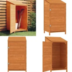 Trädgårdsbod brun 55x52x112 cm massivt granträ - Trädgårdsbod - Trädgårdsbodar - Home & Living