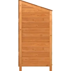 Trädgårdsbod i massivt granträ - Förvaringslösning för trädgården | Färg: Brun | Storlek: 102x52x112 cm