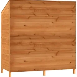 Trädgårdsbod i massivt granträ - Förvaringslösning för trädgården | Färg: Brun | Storlek: 102x52x112 cm