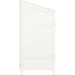 Trädgårdsbod i massivt granträ för förvaring | Färg: Vit | Storlek: 55x52x112 cm