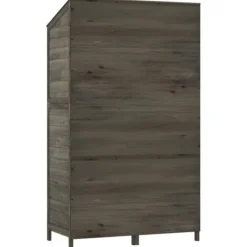 Trädgårdsbod i massivt granträ - Förvaring för redskap och tillbehör | Färg: Antracit | Storlek: 102x52x174,5 cm